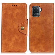 Funda de Cuero Cartera con Soporte Carcasa N06P para Oppo A94 4G Marron