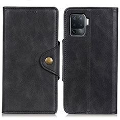 Funda de Cuero Cartera con Soporte Carcasa N06P para Oppo A94 4G Negro