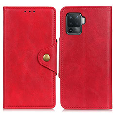 Funda de Cuero Cartera con Soporte Carcasa N06P para Oppo A94 4G Rojo