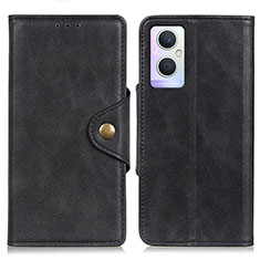 Funda de Cuero Cartera con Soporte Carcasa N06P para Oppo A96 5G Negro