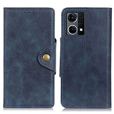 Funda de Cuero Cartera con Soporte Carcasa N06P para Oppo F21 Pro 4G Azul