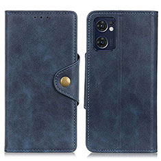 Funda de Cuero Cartera con Soporte Carcasa N06P para Oppo Find X5 Lite 5G Azul