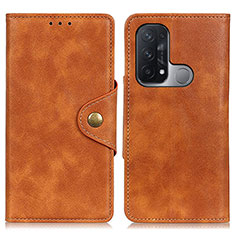 Funda de Cuero Cartera con Soporte Carcasa N06P para Oppo Reno5 A Marron