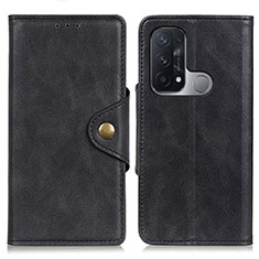 Funda de Cuero Cartera con Soporte Carcasa N06P para Oppo Reno5 A Negro