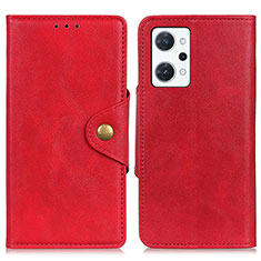 Funda de Cuero Cartera con Soporte Carcasa N06P para Oppo Reno7 A Rojo