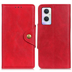 Funda de Cuero Cartera con Soporte Carcasa N06P para Oppo Reno7 Lite 5G Rojo