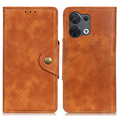 Funda de Cuero Cartera con Soporte Carcasa N06P para Oppo Reno8 5G Marron