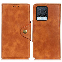 Funda de Cuero Cartera con Soporte Carcasa N06P para Realme 8 4G Marron