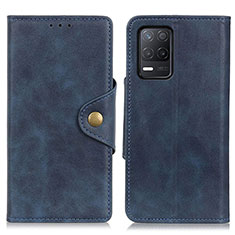 Funda de Cuero Cartera con Soporte Carcasa N06P para Realme 8 5G Azul