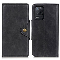 Funda de Cuero Cartera con Soporte Carcasa N06P para Realme 8 5G Negro