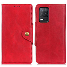 Funda de Cuero Cartera con Soporte Carcasa N06P para Realme 8 5G Rojo