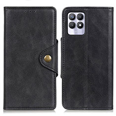 Funda de Cuero Cartera con Soporte Carcasa N06P para Realme 8i Negro