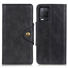 Funda de Cuero Cartera con Soporte Carcasa N06P para Realme 9 5G India Negro