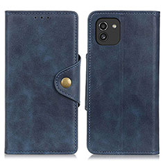 Funda de Cuero Cartera con Soporte Carcasa N06P para Samsung Galaxy A03 Azul