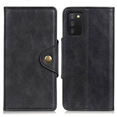 Funda de Cuero Cartera con Soporte Carcasa N06P para Samsung Galaxy A03s Negro