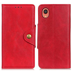 Funda de Cuero Cartera con Soporte Carcasa N06P para Samsung Galaxy A22 5G SC-56B Rojo