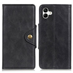 Funda de Cuero Cartera con Soporte Carcasa N06P para Samsung Galaxy F04 Negro