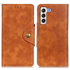 Funda de Cuero Cartera con Soporte Carcasa N06P para Samsung Galaxy S21 Plus 5G Marron