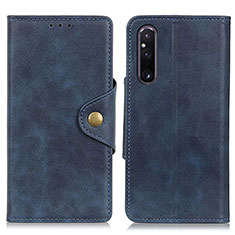 Funda de Cuero Cartera con Soporte Carcasa N06P para Sony Xperia 1 V Azul