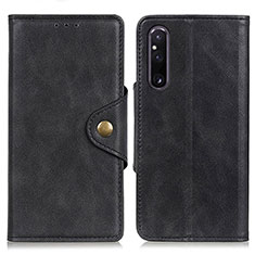 Funda de Cuero Cartera con Soporte Carcasa N06P para Sony Xperia 1 V Negro