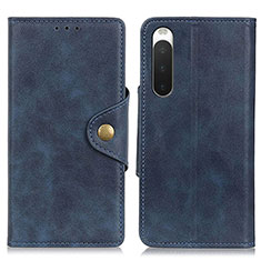 Funda de Cuero Cartera con Soporte Carcasa N06P para Sony Xperia 10 IV Azul