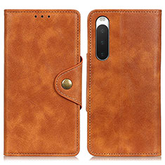 Funda de Cuero Cartera con Soporte Carcasa N06P para Sony Xperia 10 IV Marron