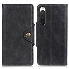 Funda de Cuero Cartera con Soporte Carcasa N06P para Sony Xperia 10 IV Negro