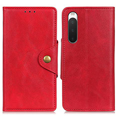 Funda de Cuero Cartera con Soporte Carcasa N06P para Sony Xperia 10 V Rojo