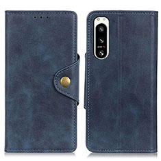 Funda de Cuero Cartera con Soporte Carcasa N06P para Sony Xperia 5 IV Azul