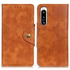 Funda de Cuero Cartera con Soporte Carcasa N06P para Sony Xperia 5 IV Marron