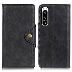 Funda de Cuero Cartera con Soporte Carcasa N06P para Sony Xperia 5 IV Negro