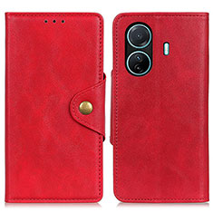 Funda de Cuero Cartera con Soporte Carcasa N06P para Vivo T1 Pro 5G Rojo