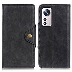 Funda de Cuero Cartera con Soporte Carcasa N06P para Xiaomi Mi 12S Pro 5G Negro