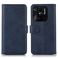 Funda de Cuero Cartera con Soporte Carcasa N06P para Xiaomi Redmi 10 Power Azul