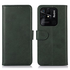 Funda de Cuero Cartera con Soporte Carcasa N06P para Xiaomi Redmi 10C 4G Verde