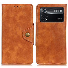 Funda de Cuero Cartera con Soporte Carcasa N06P para Xiaomi Redmi Note 11E Pro 5G Marron