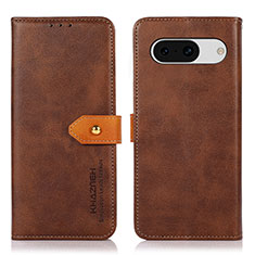 Funda de Cuero Cartera con Soporte Carcasa N07P para Google Pixel 8a 5G Marron