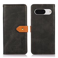 Funda de Cuero Cartera con Soporte Carcasa N07P para Google Pixel 8a 5G Negro