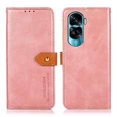 Funda de Cuero Cartera con Soporte Carcasa N07P para Huawei Honor 90 Lite 5G Rosa