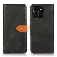 Funda de Cuero Cartera con Soporte Carcasa N07P para Huawei Honor X6a Negro