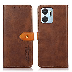 Funda de Cuero Cartera con Soporte Carcasa N07P para Huawei Honor X7a Marron