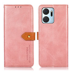 Funda de Cuero Cartera con Soporte Carcasa N07P para Huawei Honor X7a Rosa