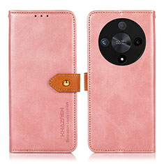 Funda de Cuero Cartera con Soporte Carcasa N07P para Huawei Honor X9b 5G Rosa