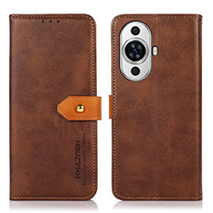 Funda de Cuero Cartera con Soporte Carcasa N07P para Huawei Nova 11 Marron