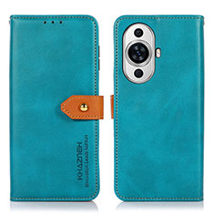 Funda de Cuero Cartera con Soporte Carcasa N07P para Huawei Nova 11 Pro Cian