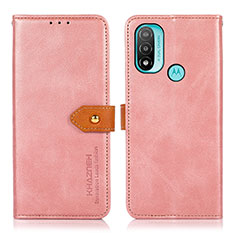 Funda de Cuero Cartera con Soporte Carcasa N07P para Motorola Moto E20 Rosa