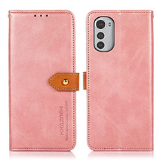 Funda de Cuero Cartera con Soporte Carcasa N07P para Motorola Moto E32 Rosa