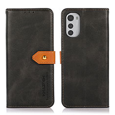 Funda de Cuero Cartera con Soporte Carcasa N07P para Motorola Moto E32s Negro