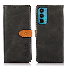 Funda de Cuero Cartera con Soporte Carcasa N07P para Motorola Moto Edge 20 5G Negro