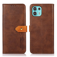 Funda de Cuero Cartera con Soporte Carcasa N07P para Motorola Moto Edge 20 Lite 5G Marron